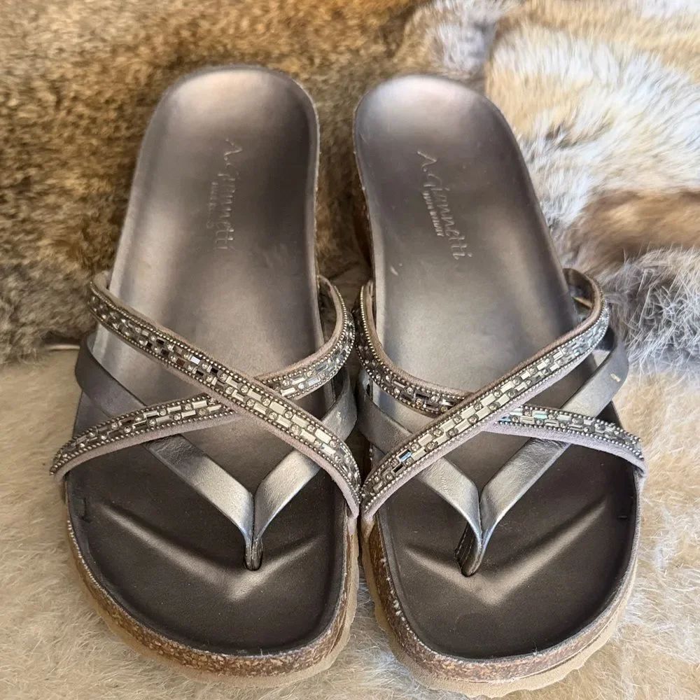 A. Giannetti Metallic Women's Sandals 7.5 (3175)